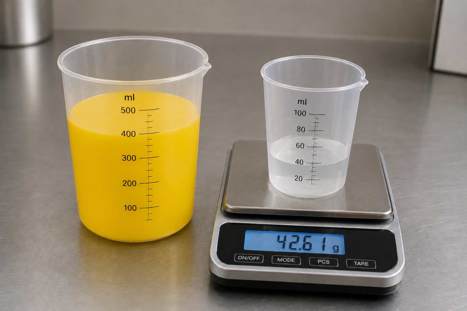 Calculateur rapport volume poids pour mélange base durcisseur de peinture anticorrosion